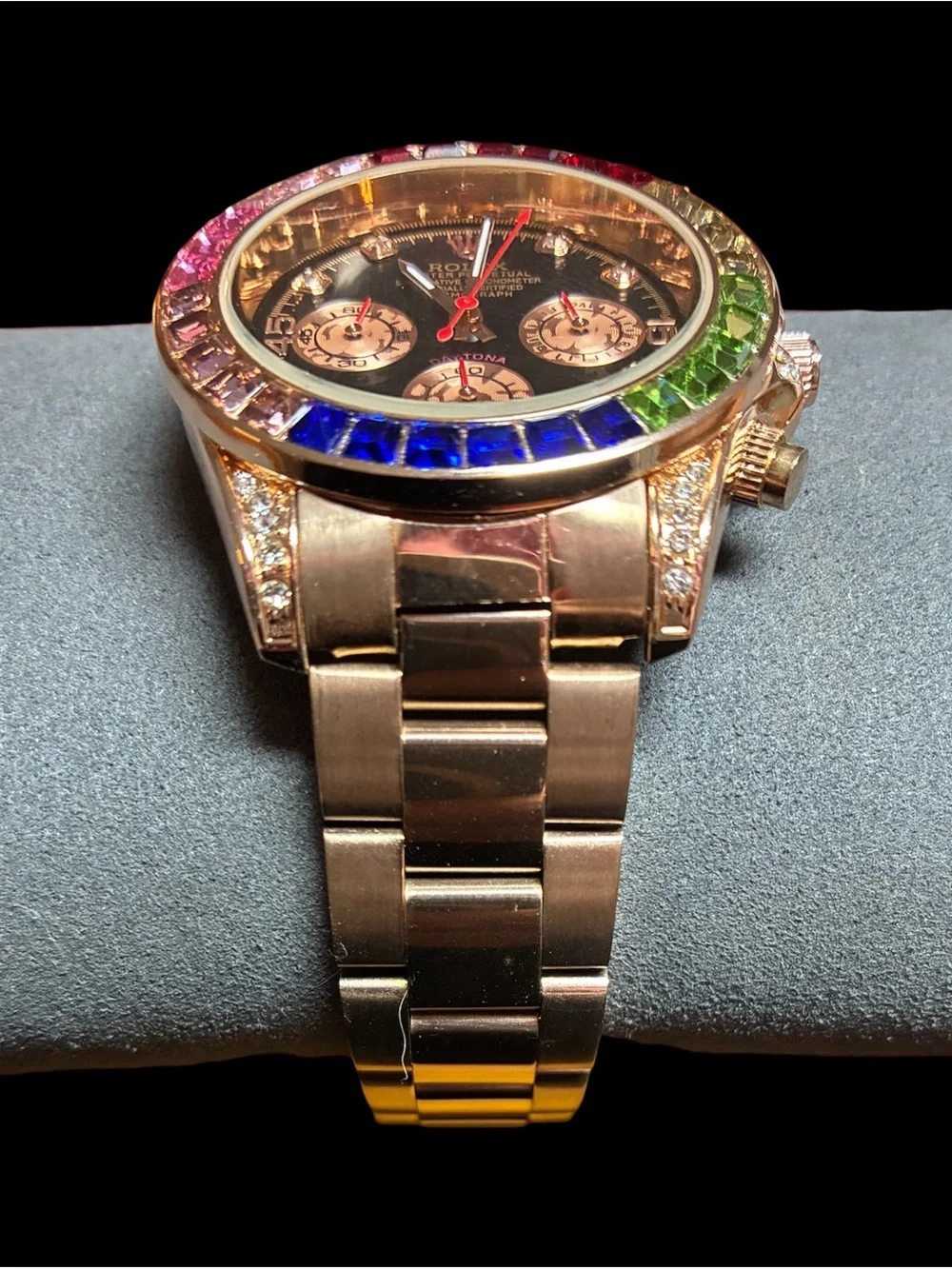 🌈 Rainbow Daytona Rose Gold R0LEX 40mm Men’s  Watch